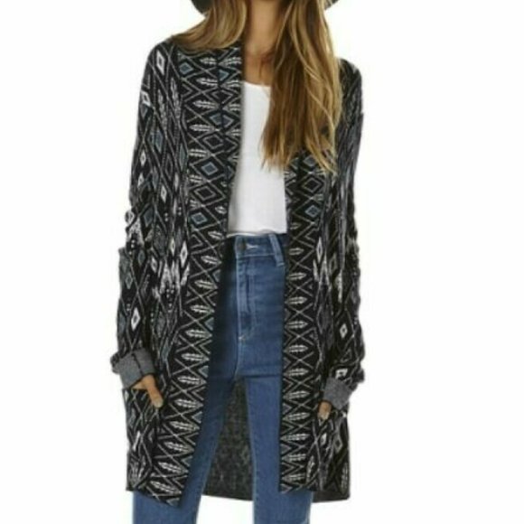 TIGERLILY Unma Navy Blue Longline Cardigan RRP$299 - Picture 2 of 16